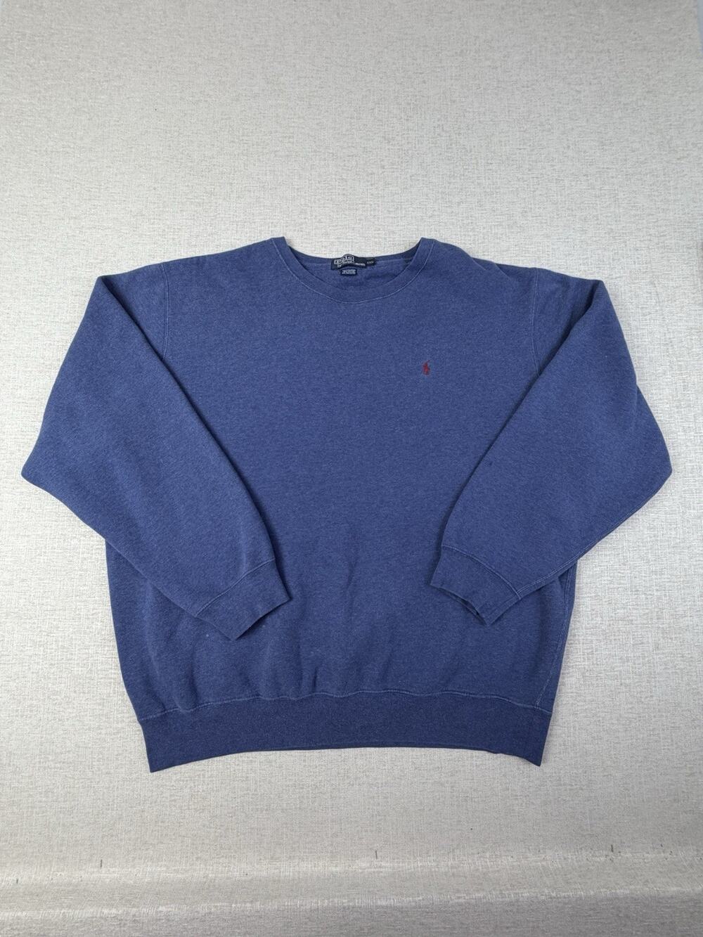 Polo Ralph Lauren Men’s XXL Blue Heather Crewneck Sweatshirt Red Pony Logo